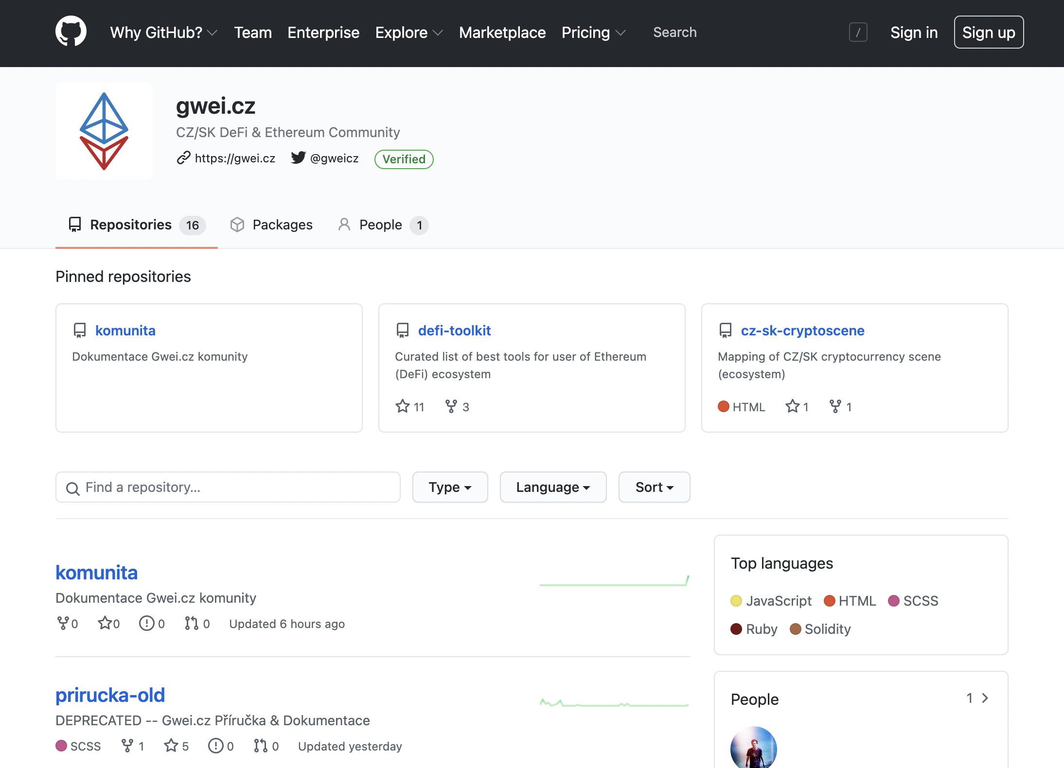 Naše GitHub organizace